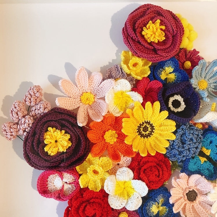 Décor de tableau de bord de fleurs au crochet, ornement de tableau de bord  de fleurs