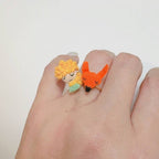 Bague Le Petit Prince et Renard - Micro-Crochet Amigurumi Fait Main