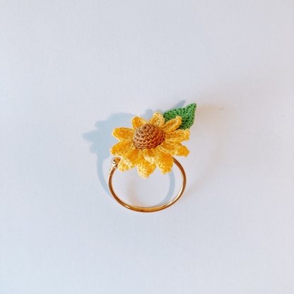 Bague Tournesol au crochet