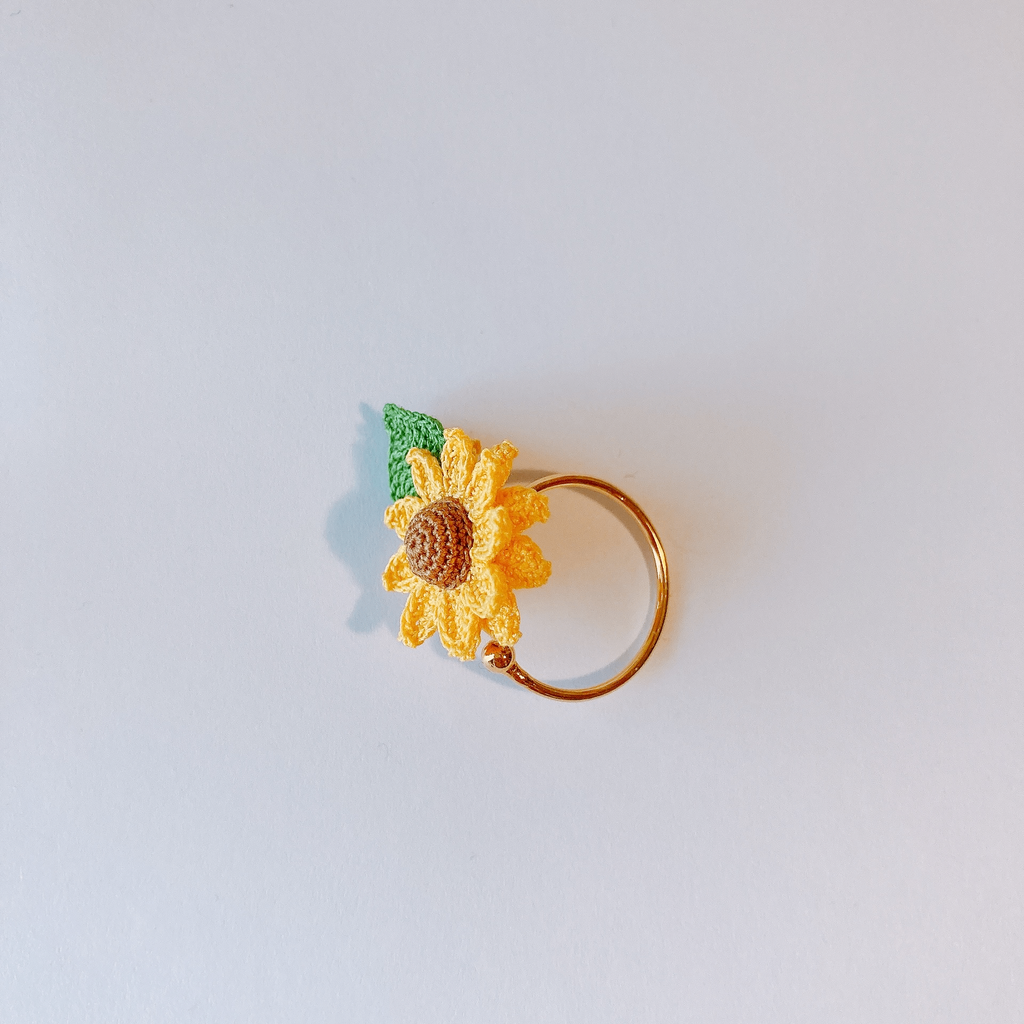 Bague Tournesol au crochet Fleurétoilée