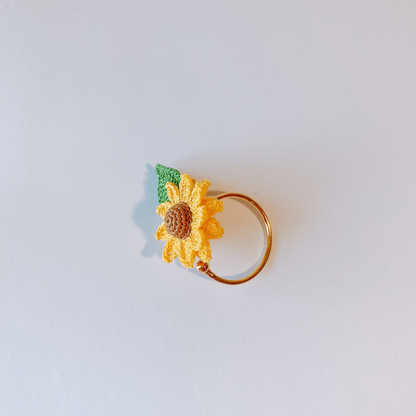 Bague Tournesol au crochet