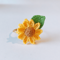 Bague Tournesol au crochet Fleurétoilée