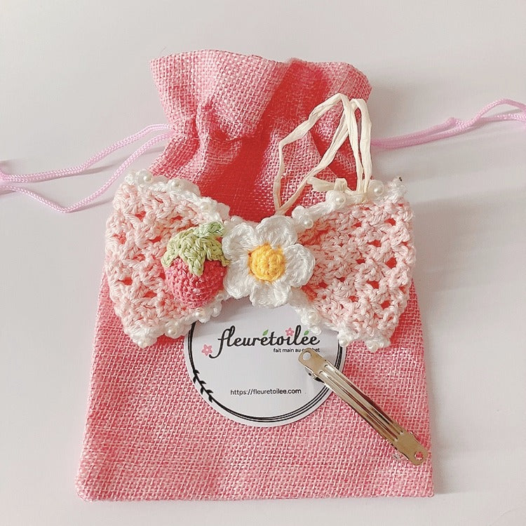 Barrettes à cheveux fraise Fleurétoilée