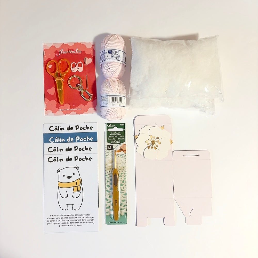 Kit Crochet Complet "Prêt-à-Offrir" : Câlin de Poche - Cœur