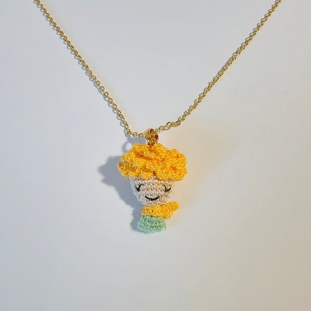 Collier Pendentif Modulable - Le Petit Prince, le Renard & l'Étoile au Crochet