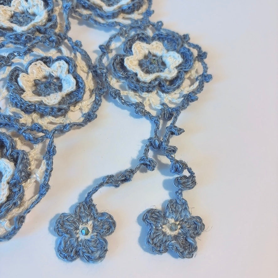 Écharpe d’été à motifs fleuris en lin, viscose et coton