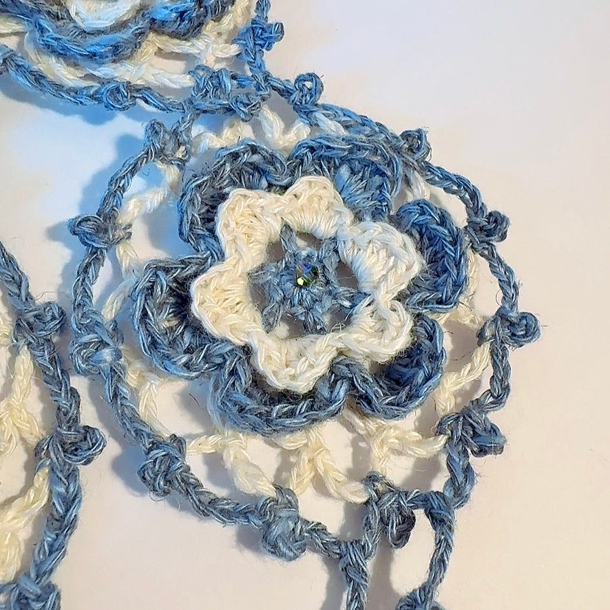 Écharpe d’été à motifs fleuris en lin, viscose et coton