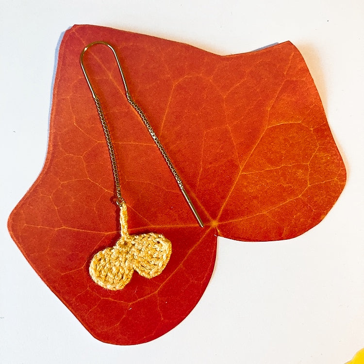 Boucles d'oreille en forme de feuille de ginkgo