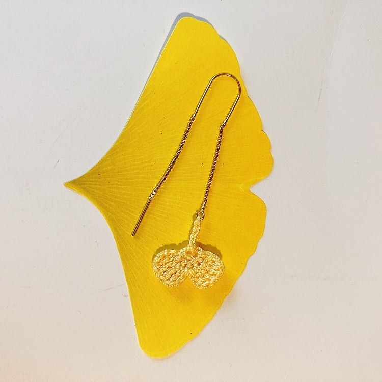 Boucles d'oreille en forme de feuille de ginkgo