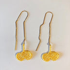 Boucles d'oreille en forme de feuille de ginkgo Fleurétoilée