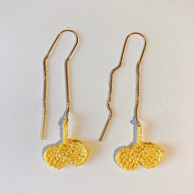 Boucles d'oreille en forme de feuille de ginkgo