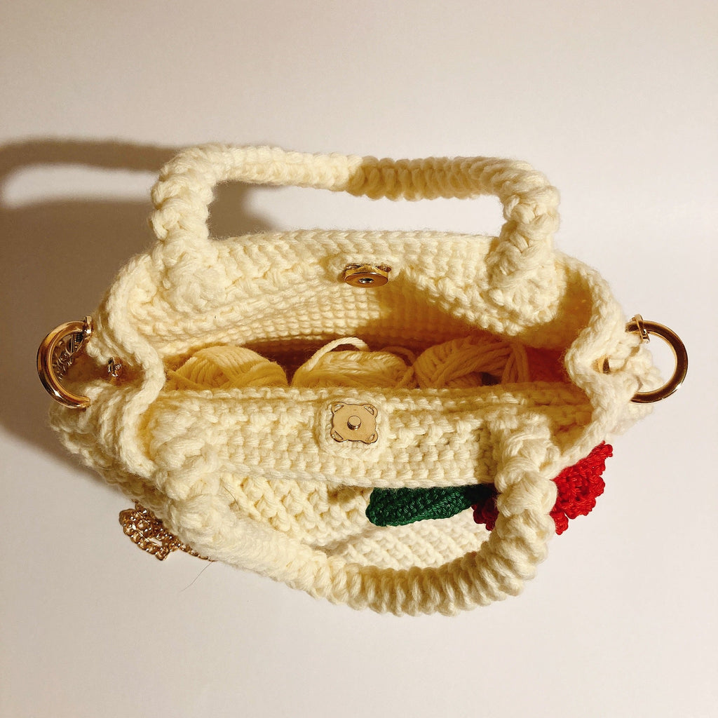 Sac en Crochet, doux comme la neige Fleurétoilée