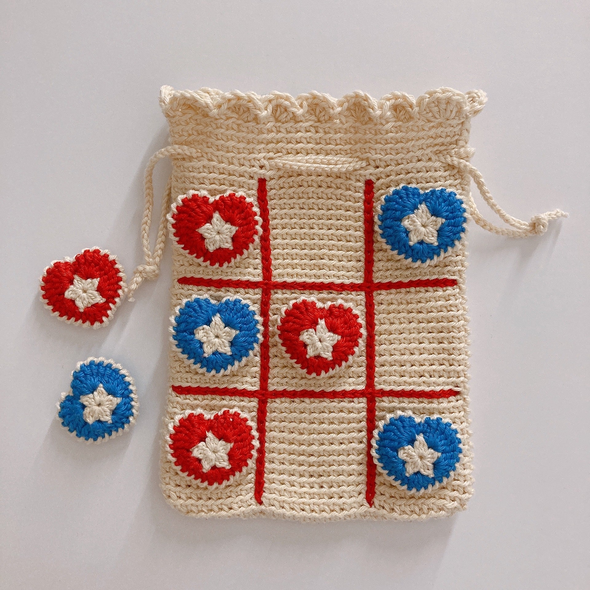 Pochon adorable polyvalent "Tic Tac Coeurs" Fleurétoilée