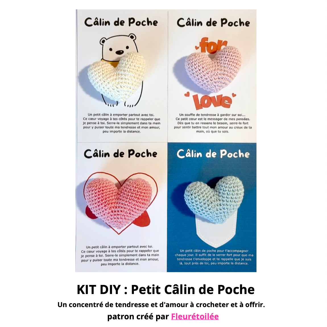 Kit Crochet Complet "Prêt-à-Offrir" : Câlin de Poche - Cœur