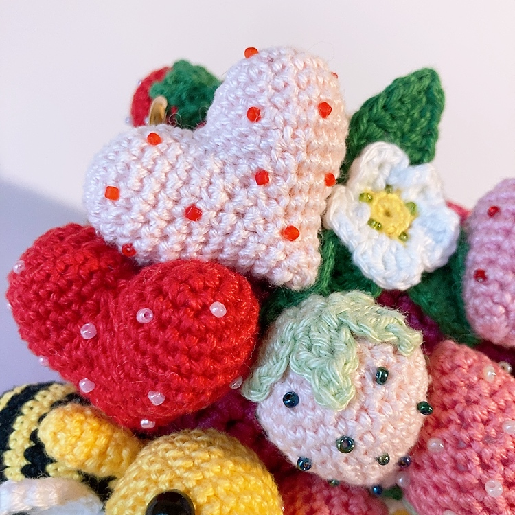 Mini sac bandoulière - Fraises et cœurs Fleurétoilée