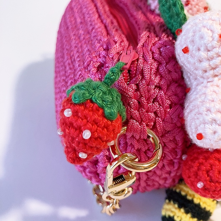 Mini sac bandoulière - Fraises et cœurs Fleurétoilée