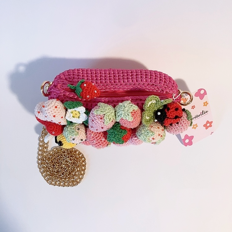 Mini sac bandoulière - Fraises et cœurs Fleurétoilée
