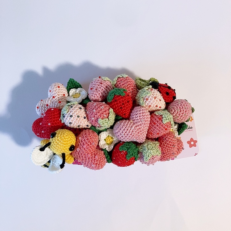 Mini sac bandoulière - Fraises et cœurs