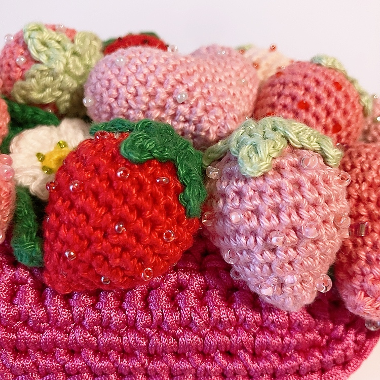 Mini sac bandoulière - Fraises et cœurs