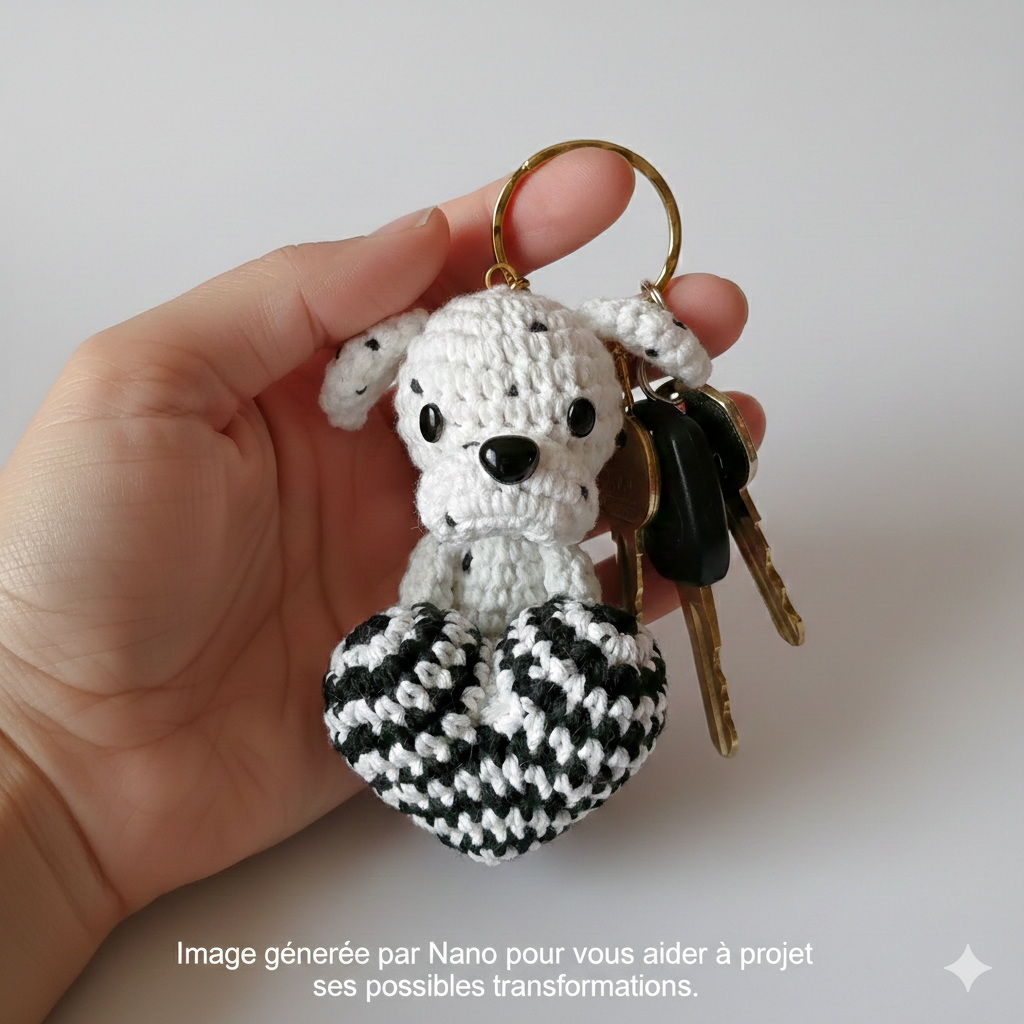Mobile Bébé noir et blanc Évolutif "Les adorables Dalmatiens" - Crochet Fait Main