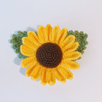 Barrette à cheveux Tournesol au crochet Fleurétoilée