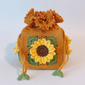 Pochon Tournesols au crochet Fleurétoilée