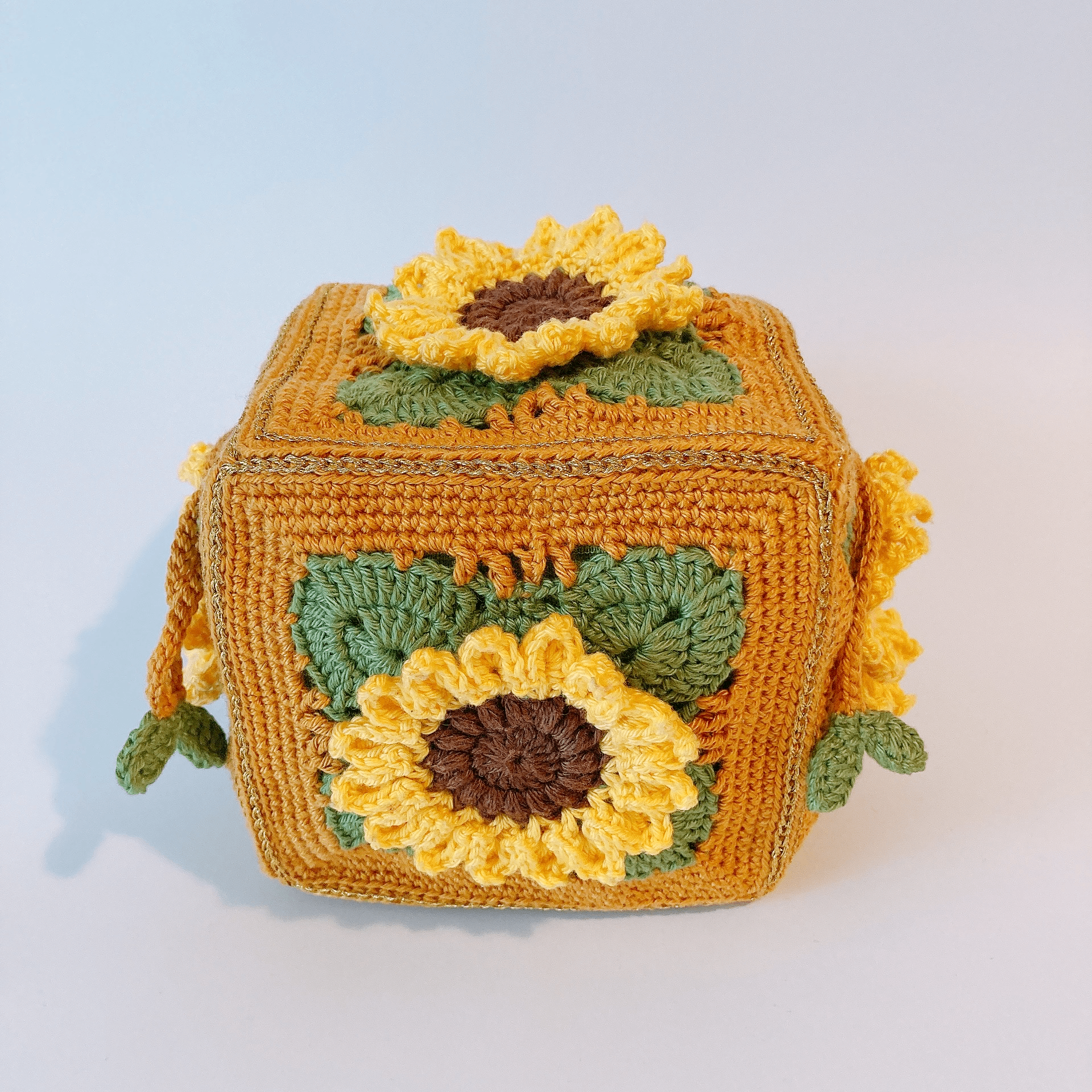 Pochon Tournesols au crochet Fleurétoilée