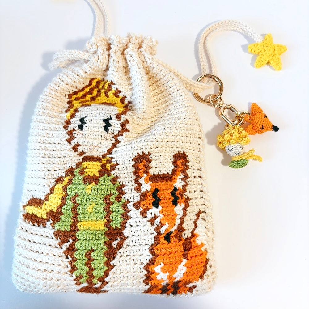 Porte-Clés Le Petit Prince et Renard - Crochet Amigurumi Fait Main