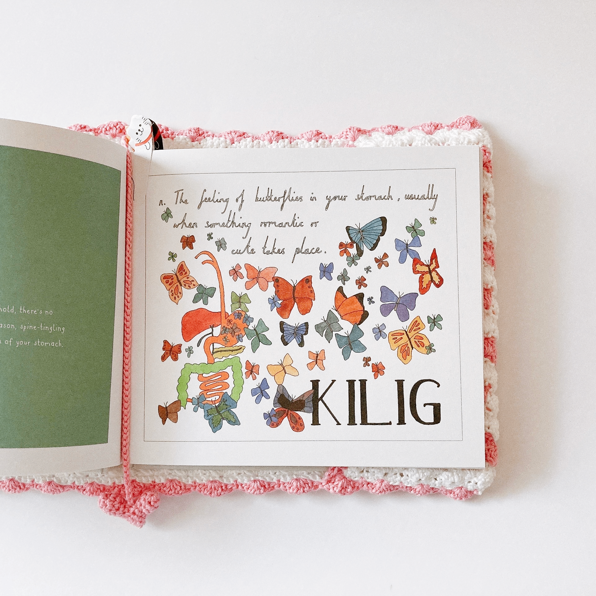 Pochette de livre au motif cœurs Fleurétoilée