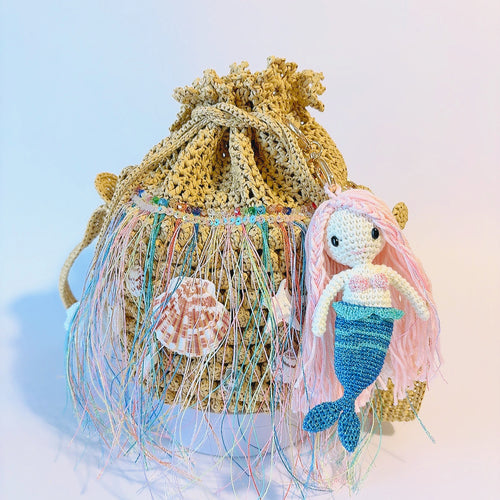 Sac d'été : Sirène - Sac en raphia au crochet