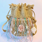 Sac d'été : Sirène - Sac en raphia au crochet