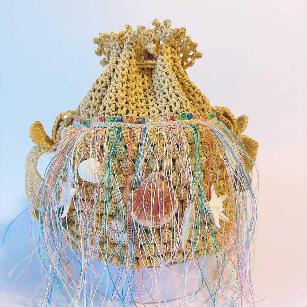 Sac d'été : Sirène - Sac en raphia au crochet