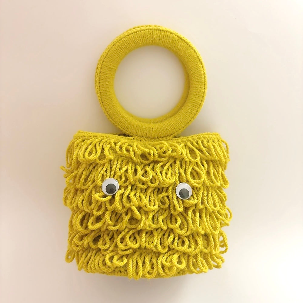 Sac Fluffy Crochet "Monstre Mignon" - Vert Anis