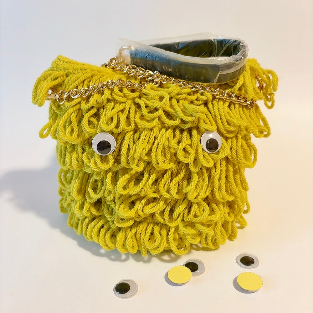 Sac Fluffy Crochet "Monstre Mignon" - Vert Anis