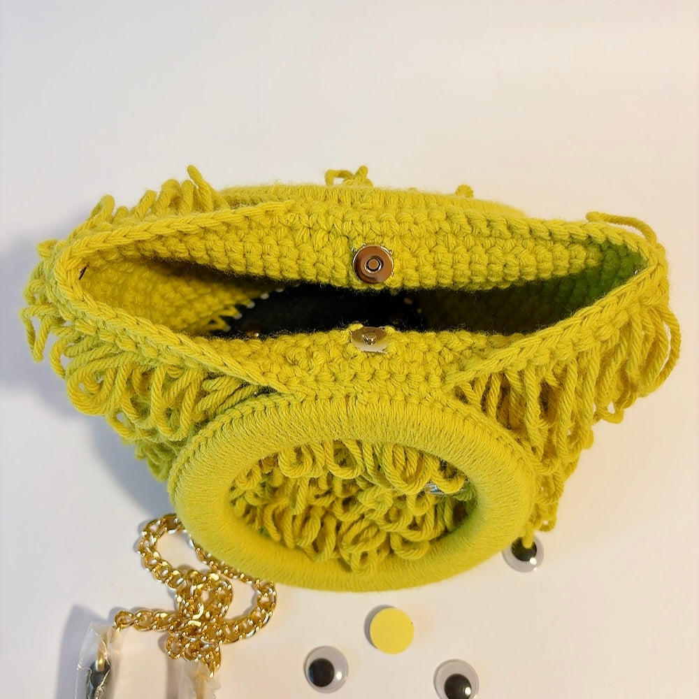 Sac Fluffy Crochet "Monstre Mignon" - Vert Anis