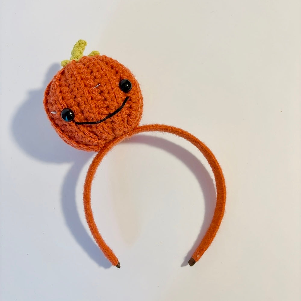 Serre-Tête Crochet Lumineux "Citrouille Souriante"