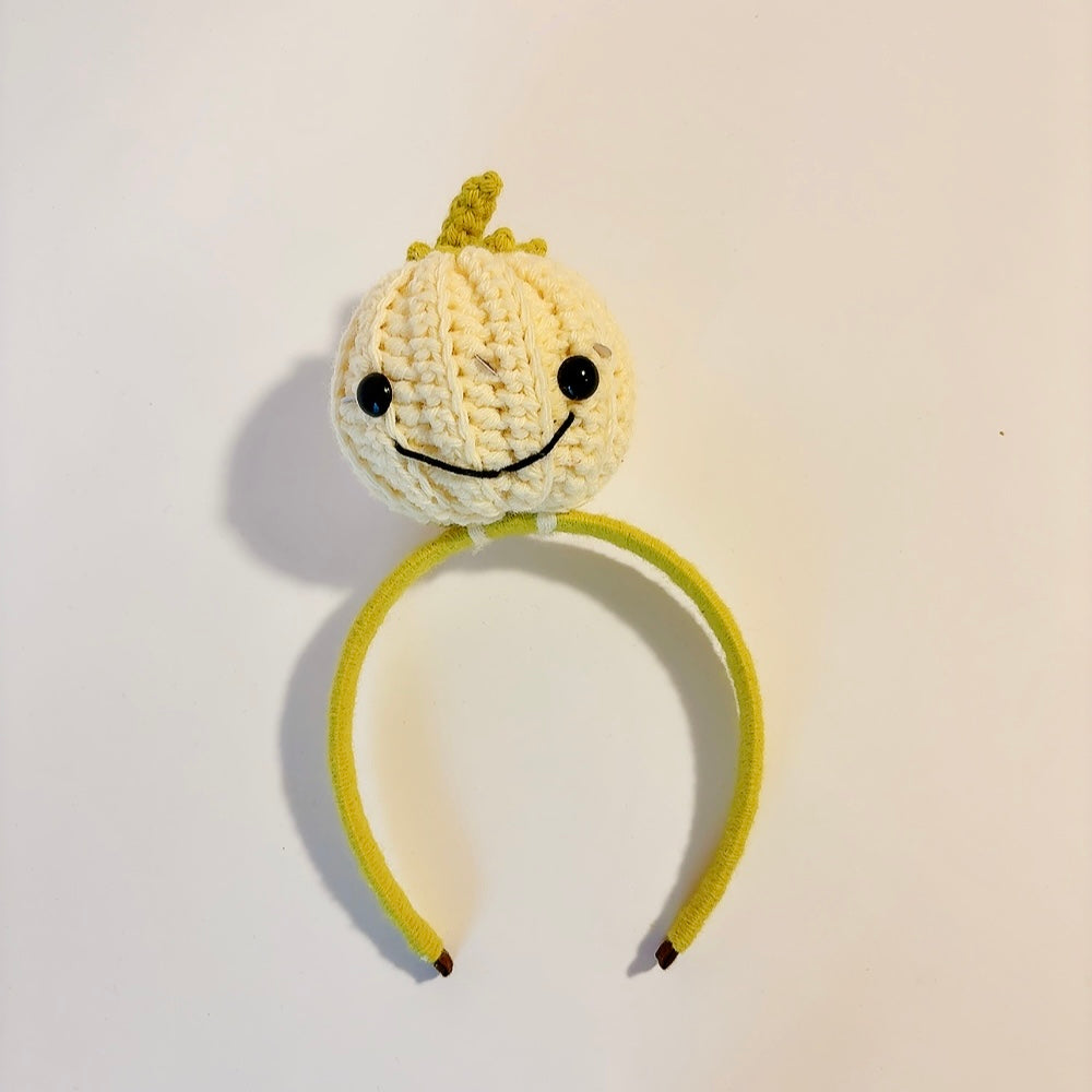 Serre-Tête Crochet Lumineux "Citrouille Souriante"