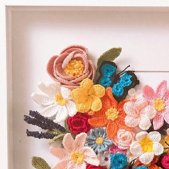 Tableau "Cœur de Flore" – Jardin Suspendu au Crochet