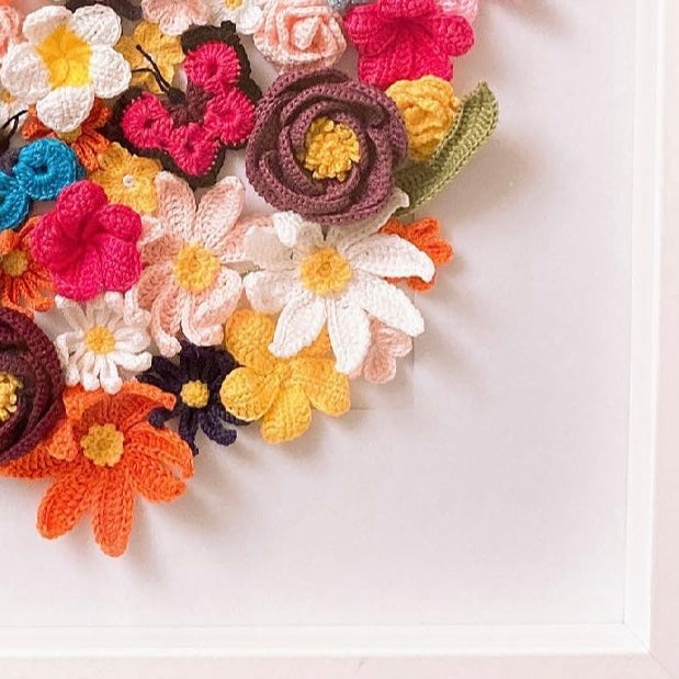 Tableau "Cœur de Flore" – Jardin Suspendu au Crochet