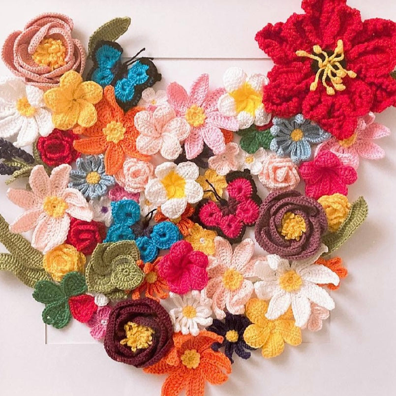 Tableau "Cœur de Flore" – Jardin Suspendu au Crochet