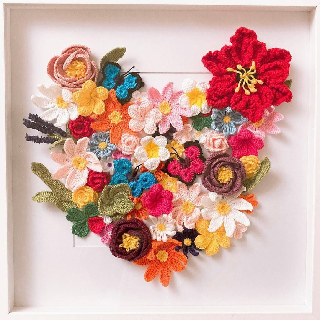 Tableau "Cœur de Flore" – Jardin Suspendu au Crochet