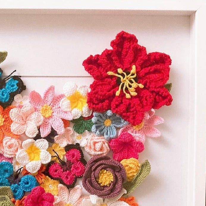 Tableau "Cœur de Flore" – Jardin Suspendu au Crochet