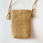 Pochette(Sacs Bandoulière) Telephone Portable en raphia Fleurétoilée