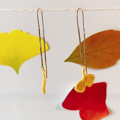 Boucles d'oreille en forme de feuille de ginkgo