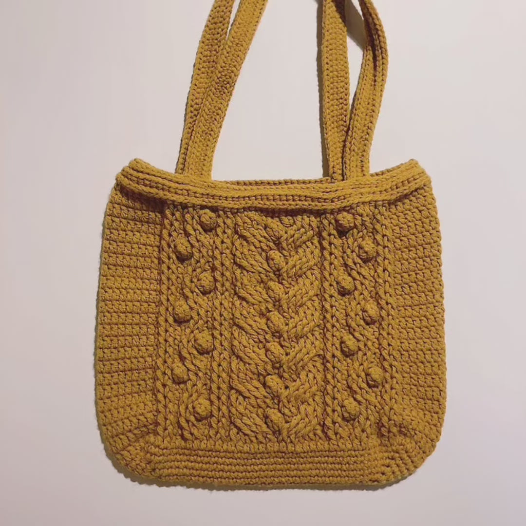 Sac en laine épaule en motif torsade