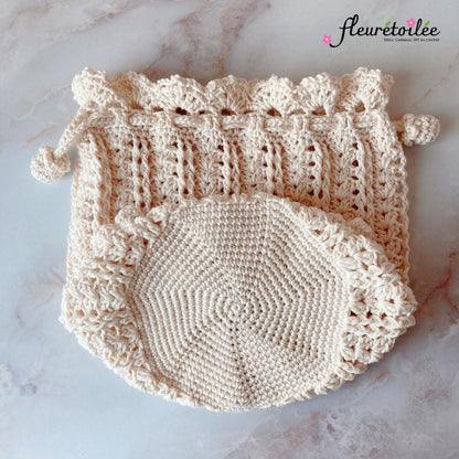 Pochon romantique au crochet