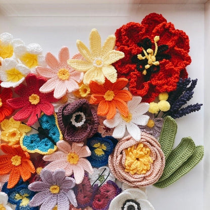 De toutes mes fleurs : Coeur rempli de fleurs au crochet.