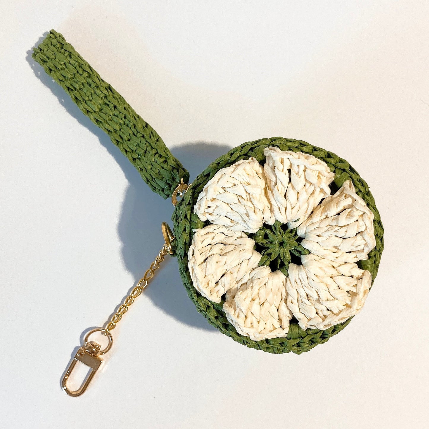 Mini-Mini porte-monnaie à fleur en crochet.