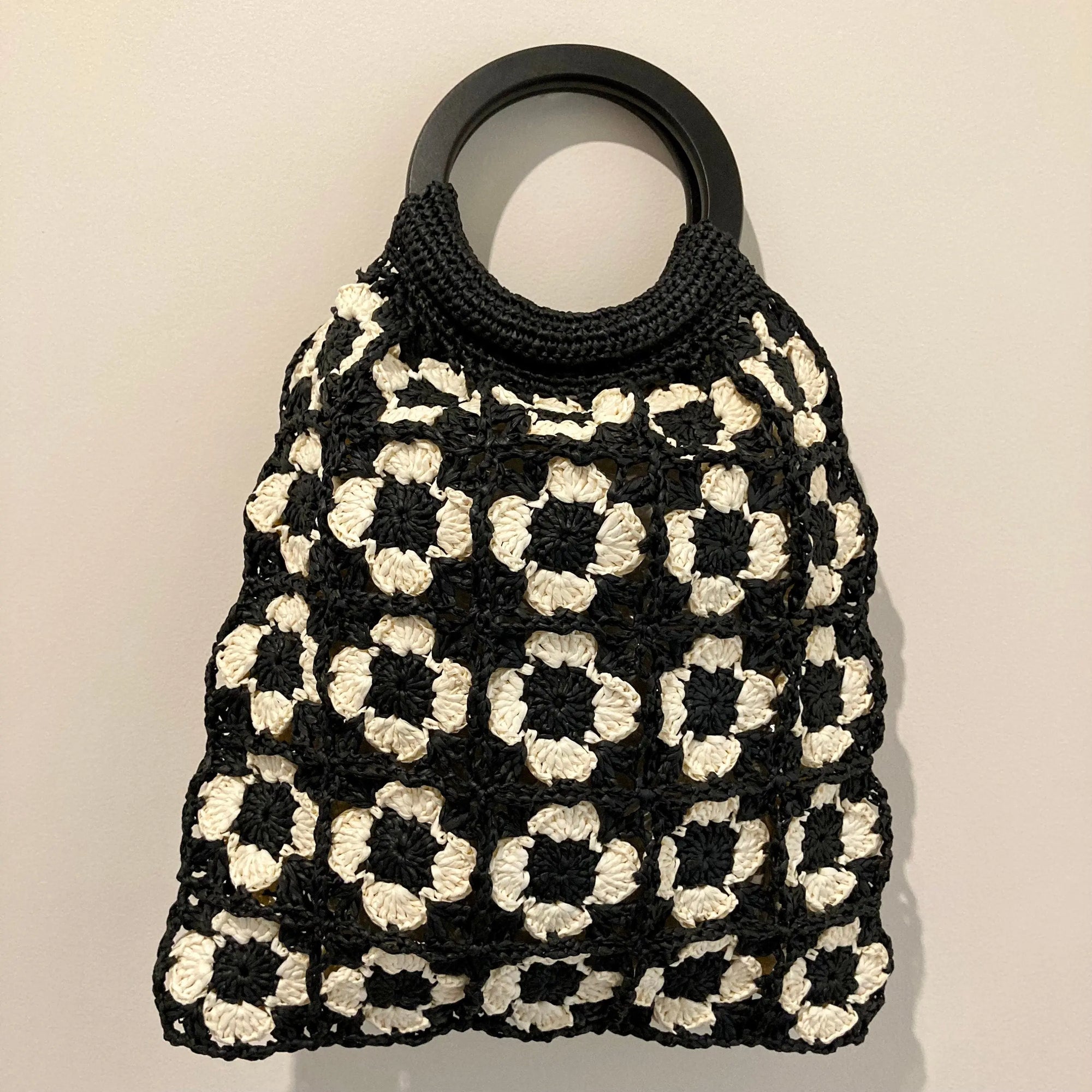 Sac tote (sac à main) en motif fleurs granny.